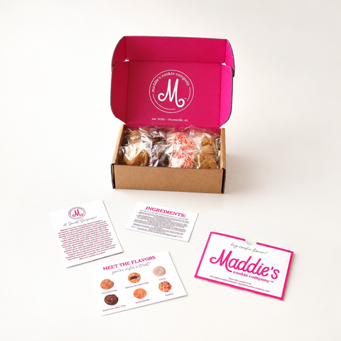 Square cookie-box photo with light padding